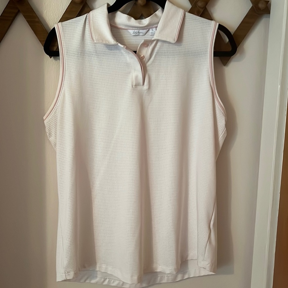 Lady Hagen. Size L sleeveless top cream/pink